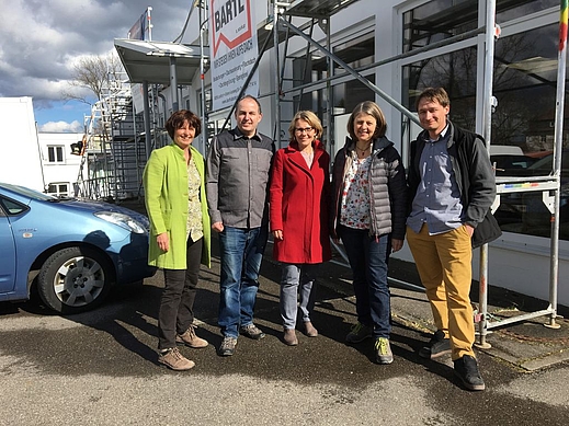 Von links nach rechts: Petra Ruf, GF "Hoi"; Alexander Abt, ÖDP; Kirsi Hofmeister-Streit, Die Grünen; Barbara Holzmann, Die Grünen; Matthias Drab, Koordination (ABW)